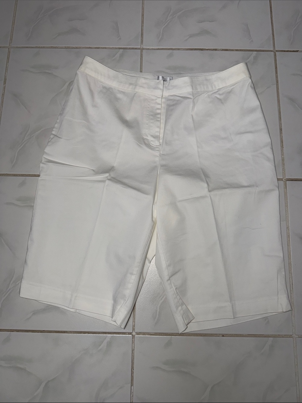 Chico's White Tailored Bermuda Shorts